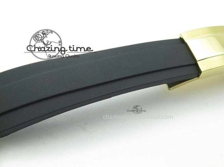 0105 Stylish Daytona YG BP Maker Gold Dial Sticks Markers On Rubber Strap A7750@ 4012